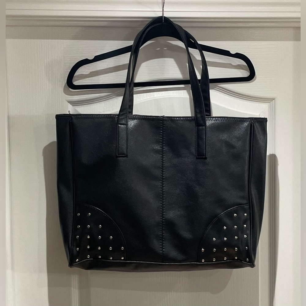 Black Studded Tote Bag